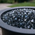 Black Round Reflective Fire Pit Glass