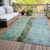 5' X 8' Blue And Gold Abstract Washable Indoor Outdoor Area Rug