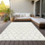 3' X 5' Ivory And Black Geometric Washable Indoor Outdoor Area Rug Transitional Style - Ivory, Black Color