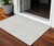 3' X 5' Ivory And Beige Striped Washable Indoor Outdoor Area Rug