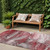 8' Runner Merlot Abstract Washable Non Skid Indoor Outdoor Runner Rug
