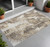 3' X 5' Taupe and Ivory Floral Washable Non Skid Indoor Outdoor Area Rug - Taupe, Ivory
