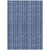 5' X 8' Denim Blue And Ivory Striped Washable Indoor Outdoor Area Rug