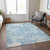 5' X 8' Sky Blue And Denim Blue Abstract Washable Indoor Outdoor Area Rug Transitional Style - Sky Blue, Denim Blue Color