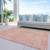5' X 8' Salmon And Ivory Abstract Washable Indoor Outdoor Area Rug Transitional Style - Salmon, Ivory Color
