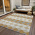 3' X 5' Gold Copper And Ivory Geometric Washable Indoor Outdoor Area Rug