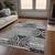 5' X 8' Black and White Abstract Washable Non Skid Indoor Outdoor Area Rug - Black, White