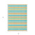3' X 5' Teal Yellow and Green Striped Washable Non Skid Indoor Outdoor Area Rug