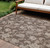 8' X 10' Brown And Ivory Floral Indoor Outdoor Area Rug