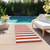 8' Runner Red and White Striped Washable Non Skid Indoor Outdoor Runner Rug
