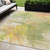 5' X 8' Green And Yellow Abstract Washable Indoor Outdoor Area Rug