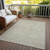 3' X 5' Beige Geometric Washable Indoor Outdoor Area Rug Transitional Style - Beige Color