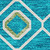 3' X 5' Teal Blue Ivory And Gold Geometric Washable Indoor Outdoor Area Rug - Teal Blue, Ivory, Gold