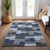 3' X 5' Navy Blue And Sky Blue Geometric Washable Indoor Outdoor Area Rug Transitional Style - Navy Blue, Sky Blue Color