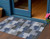 3' X 5' Navy Blue And Sky Blue Geometric Washable Indoor Outdoor Area Rug