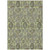 5' X 8' Artichoke Green And Gray Damask Washable Indoor Outdoor Area Rug