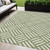 5' X 8' Olive Green And Ivory Geometric Washable Indoor Outdoor Area Rug