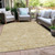 3' X 5' Gold And Beige Floral Washable Indoor Outdoor Area Rug Transitional Style - Gold, Beige Color