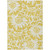 5' X 8' Gold and White Floral Washable Non Skid Indoor Outdoor Area Rug