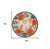 8' Ivory Orange and Blue Round Floral Indoor Outdoor Area Rug