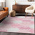 3' X 5' Pink And Gray Trellis Washable Indoor Outdoor Area Rug