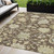 5' X 8' Chocolate And Beige Floral Washable Indoor Outdoor Area Rug - Chocolate, Beige