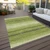 5' X 8' Lime Green Ivory And Black Abstract Washable Indoor Outdoor Area Rug