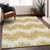 3' X 5' Gold And Ivory Chevron Washable Indoor Outdoor Area Rug