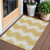 3' X 5' Gold And Ivory Chevron Washable Indoor Outdoor Area Rug