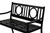 45" Black Metal Geometric Back Garden Patio Bench