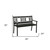 45" Black Metal Geometric Back Garden Patio Bench