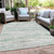 5' X 8' Artichoke Green And Ivory Abstract Washable Indoor Outdoor Area Rug - Artichoke Green, Ivory
