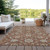5' X 8' Brown Ivory And Gray Moroccan Washable Indoor Outdoor Area Rug