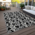 5' X 8' Black And Gray Abstract Washable Indoor Outdoor Area Rug