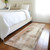 2' X 8' Beige and Brown Washable Non Skid Indoor Outdoor Runner Rug