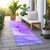 8' Purple Abstract Washable Non Skid Indoor Outdoor Runner Rug