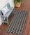 6' Black And Ivory Geometric Indoor Outdoor Area Rug