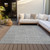 5' X 8' Gray And Ivory Geometric Washable Indoor Outdoor Area Rug - Gray, Ivory