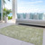 5' X 8' Sage And Green Damask Washable Indoor Outdoor Area Rug