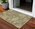 3' X 5' Artichoke Green Coral And Brown Floral Washable Indoor Outdoor Area Rug