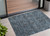 2' X 3' Navy and Black Oriental Washable Non Skid Indoor Outdoor Area Rug