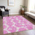5' X 8' Pink Blush And Mauve Abstract Washable Indoor Outdoor Area Rug