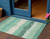 3' X 5' Sage Green And Ivory Striped Washable Indoor Outdoor Area Rug