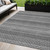 5' X 8' Gray And Silver Striped Washable Indoor Outdoor Area Rug Transitional Style - Gray, Silver Color