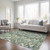 5' X 8' Sage And Artichoke Green Abstract Washable Indoor Outdoor Area Rug