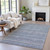 5' X 8' Blue And Sky Blue Striped Washable Indoor Outdoor Area Rug