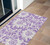 3' X 5' Purple and Ivory Floral Washable Non Skid Indoor Outdoor Area Rug