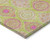 5' X 8' Lime Green Pink And Ivory Floral Medallion Washable Indoor Outdoor Area Rug
