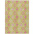 5' X 8' Lime Green Pink And Ivory Floral Medallion Washable Indoor Outdoor Area Rug