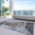 3' X 5' Chocolate Gray And Charcoal Abstract Washable Indoor Outdoor Area Rug